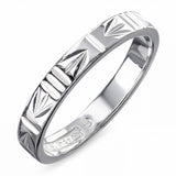 Vintage 950 Platinum Engraved Pattern Band