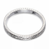 Vintage 16k White Gold Engraved Sun Pattern Ring