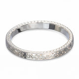 Vintage 16k White Gold Engraved Sun Pattern Ring