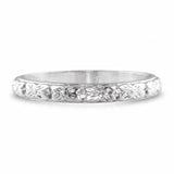 Art Deco Platinum Hand Engraved Wedding Band