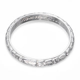 Art Deco Platinum Hand Engraved Wedding Band