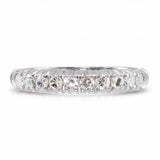 Vintage Platinum Diamond Half Eternity Band Ring