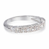 Vintage Platinum Diamond Half Eternity Band Ring