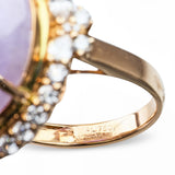 18k Rose Gold 19.2ct Lavender Jade and Diamond Ring