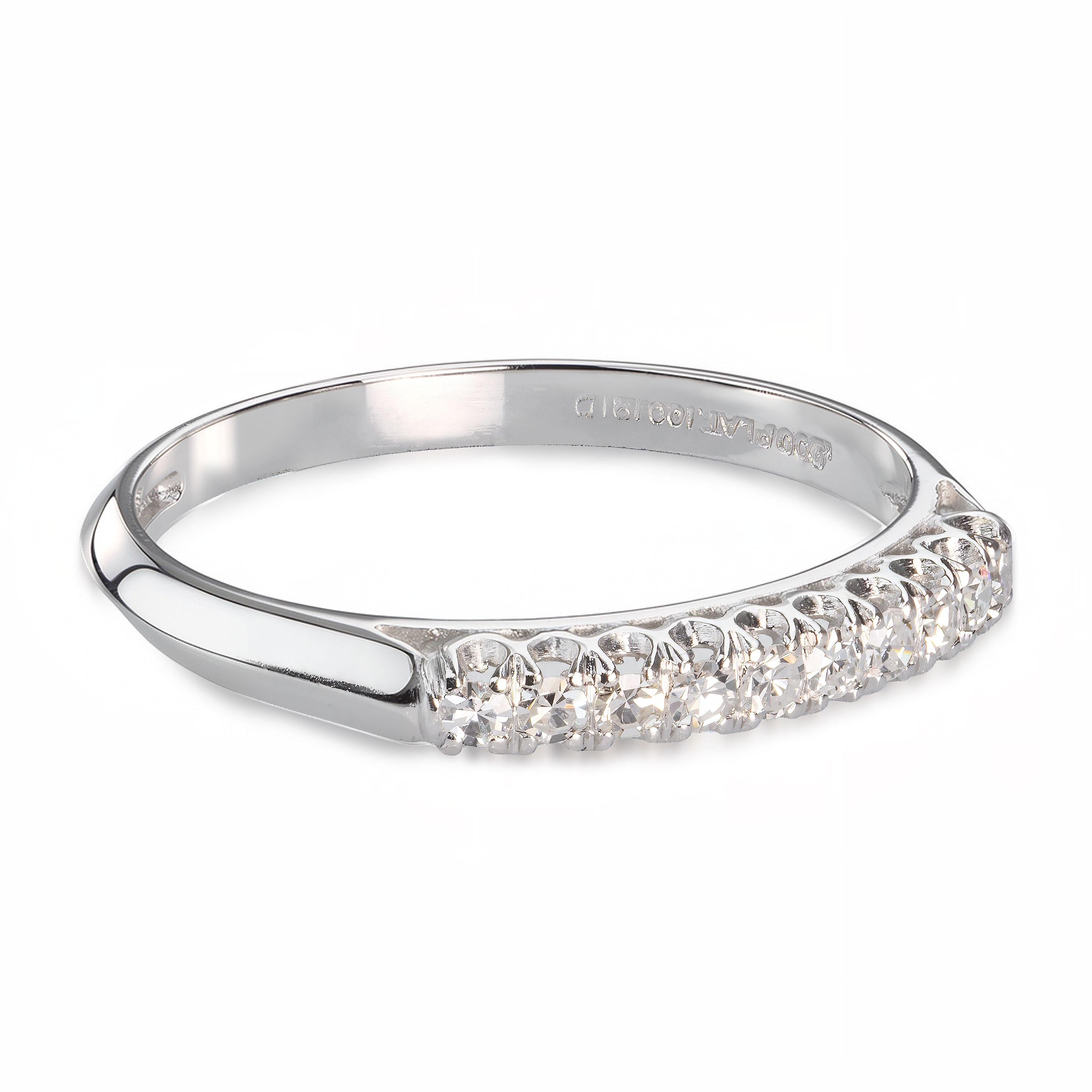 Vintage Platinum .22ctw Diamond Wedding Band