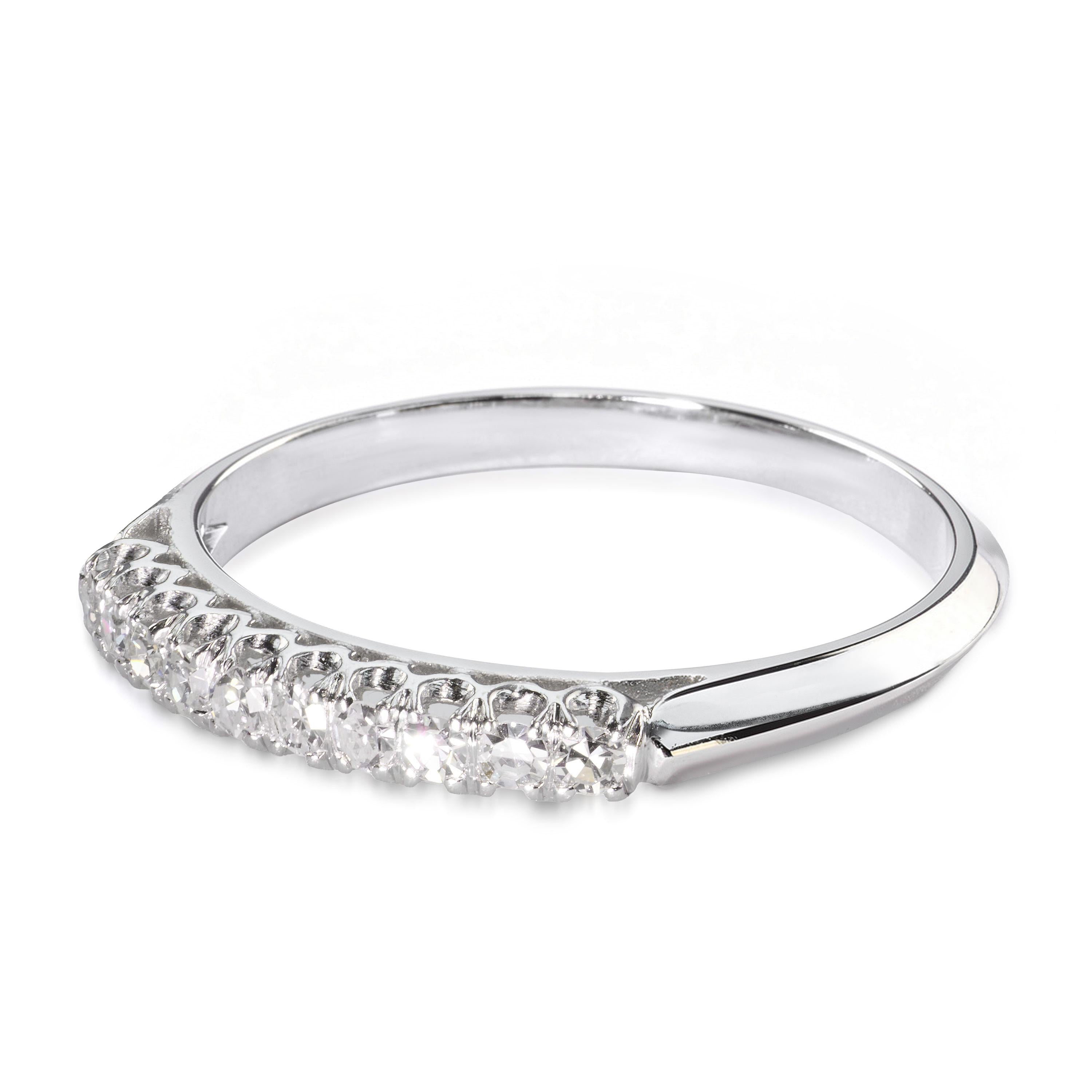 Vintage Platinum .22ctw Diamond Wedding Band
