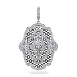 14k White Gold Edwardian Inspired 1.61ctw Diamond Pendant