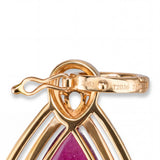 14k Rose Gold 21.21tcw Rubellite Tourmaline and Diamond Drop Pendant