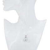 Vintage 18k White Gold 15mm South Sea Pearl and Diamond Pendant