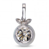 Vintage 18k White Gold 15mm South Sea Pearl and Diamond Pendant