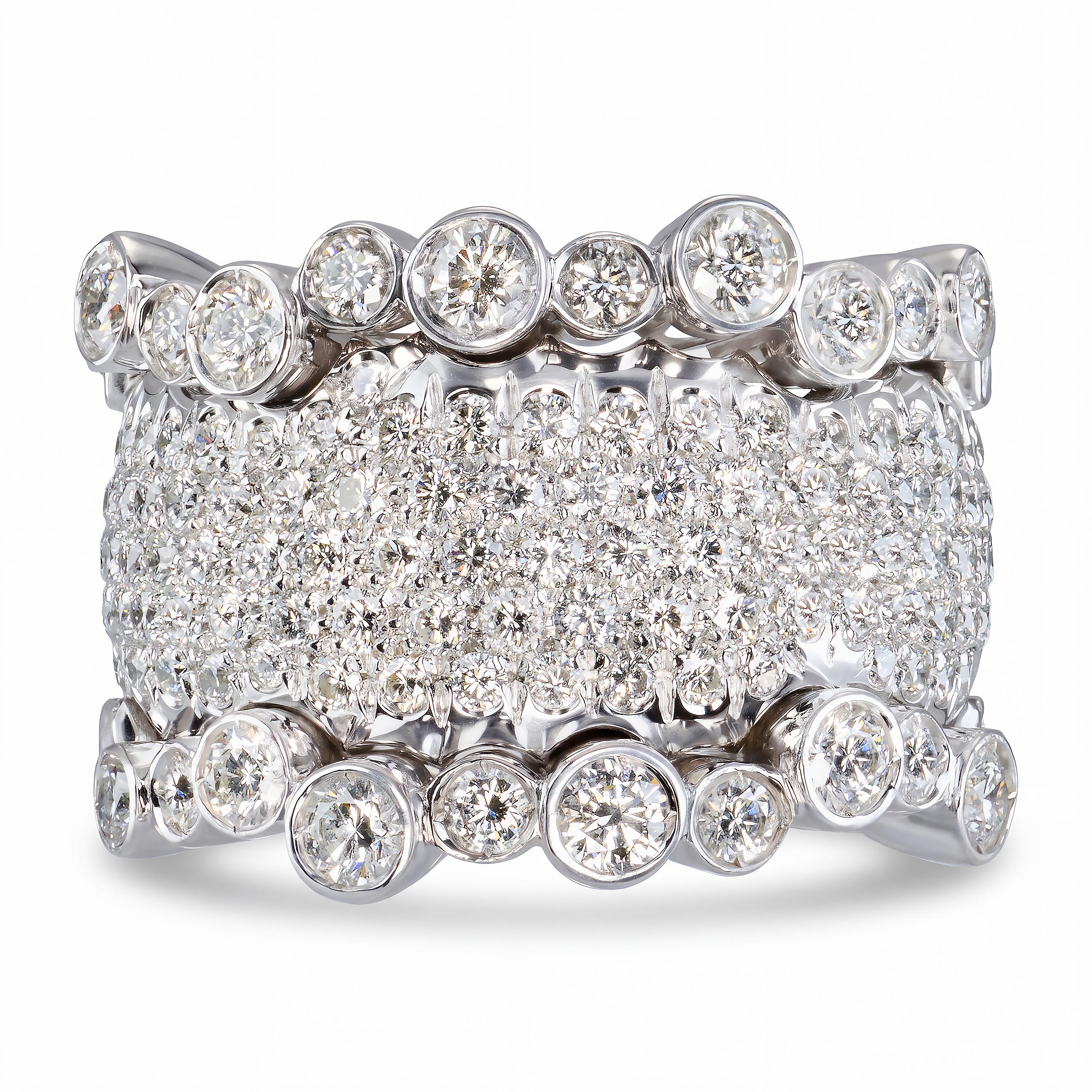 18k White Gold Bertani & Co. 2.82tcw Diamond Pave Ring