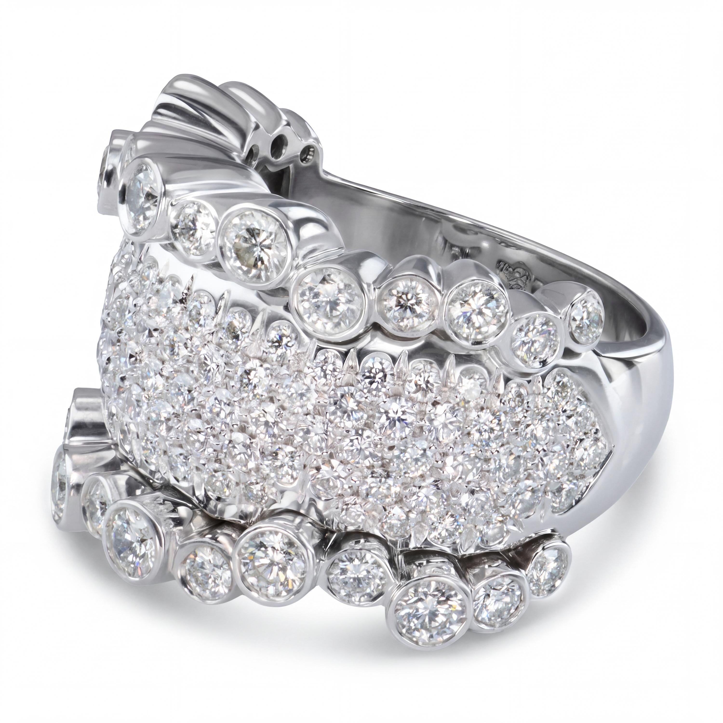 18k White Gold Bertani & Co. 2.82tcw Diamond Pave Ring