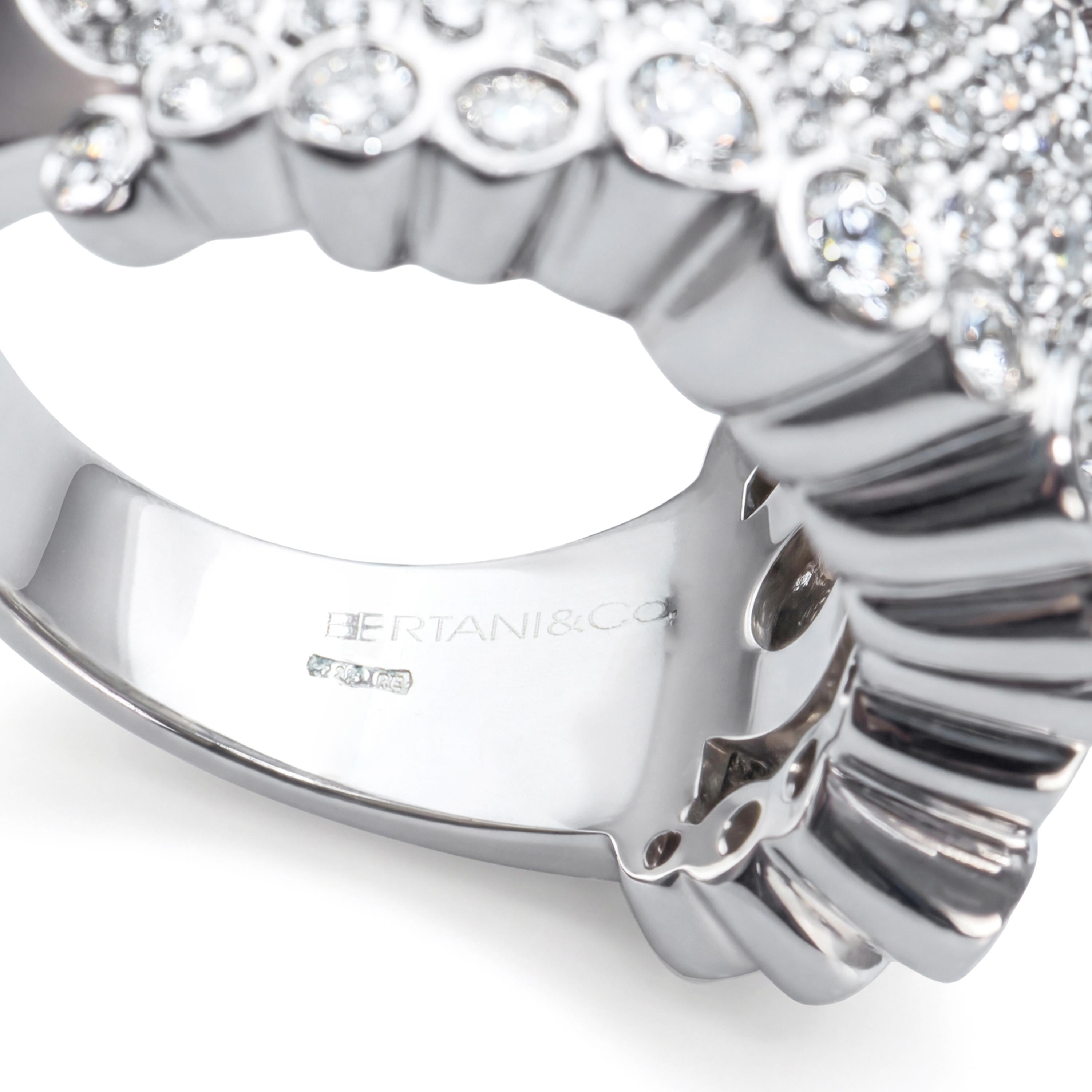 18k White Gold Bertani & Co. 2.82tcw Diamond Pave Ring