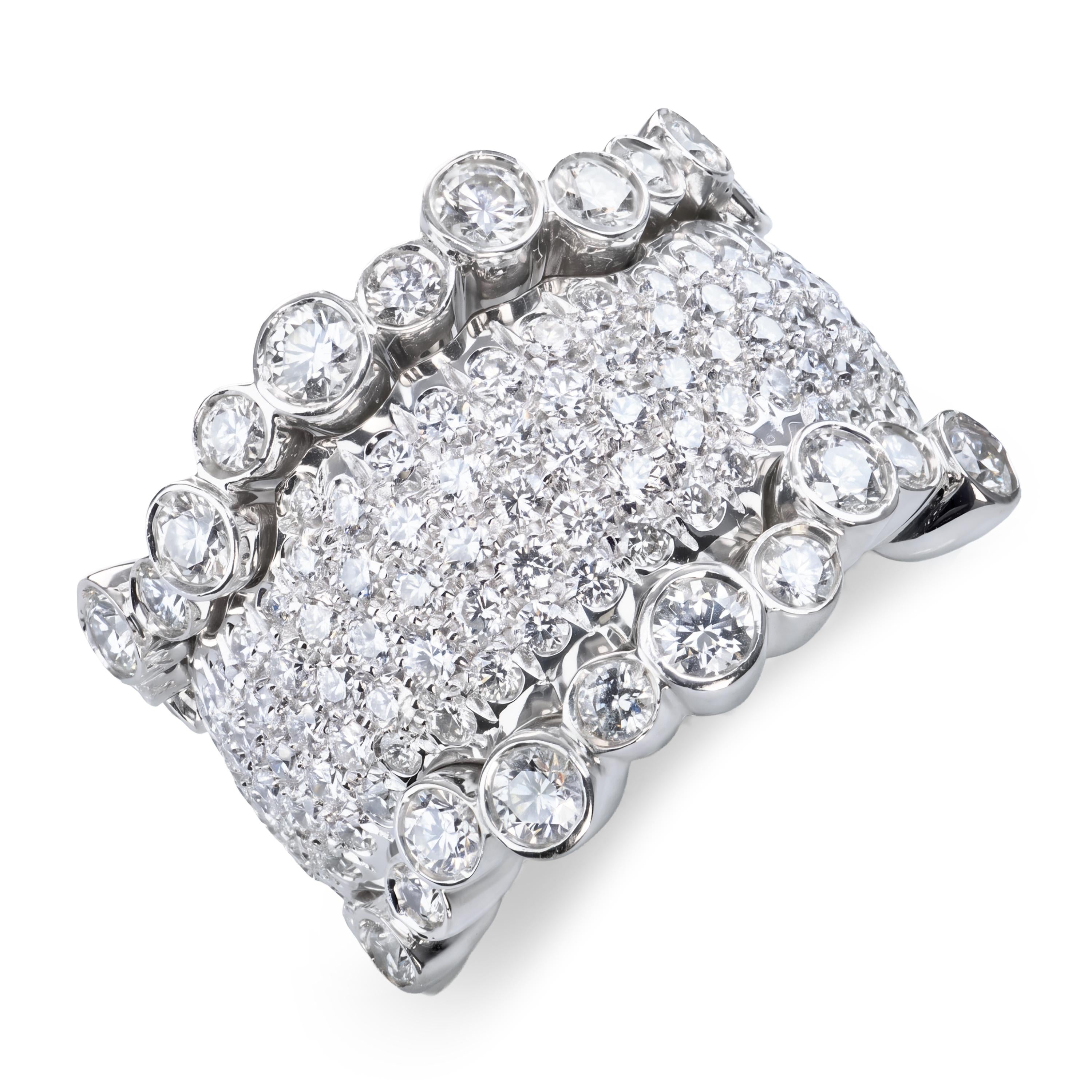 18k White Gold Bertani & Co. 2.82tcw Diamond Pave Ring