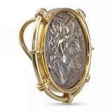Vintage 14k Yellow Gold Ancient Alexander the Great Greek Coin Slider Pendant
