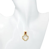 22k Yellow Gold Carved Quartz and Ruby Cross