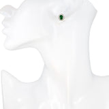 Vintage 18k White Gold Green Jadeite and Diamond Earrings