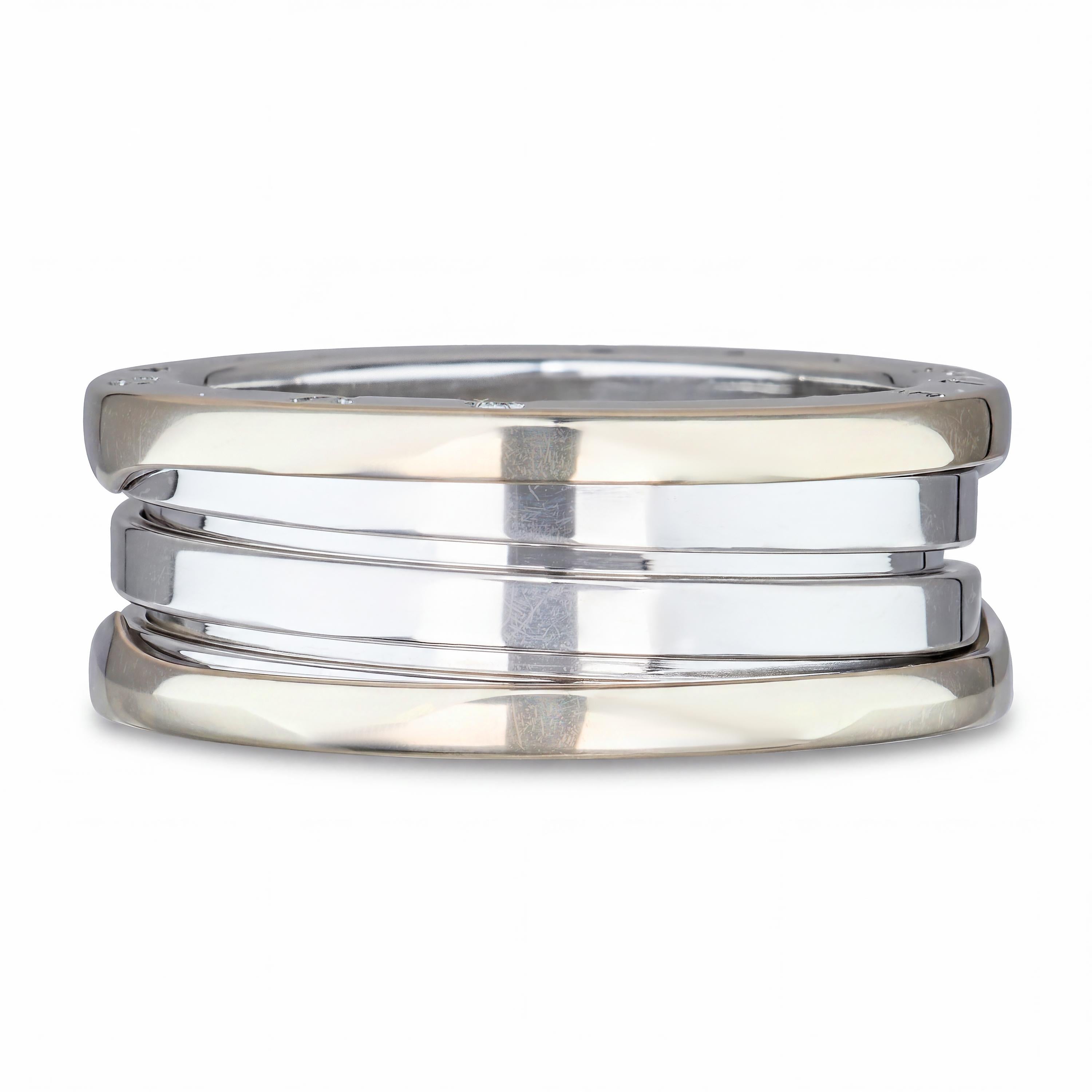 BVLGARI B.Zero1 18K White Gold 3-Band Ring