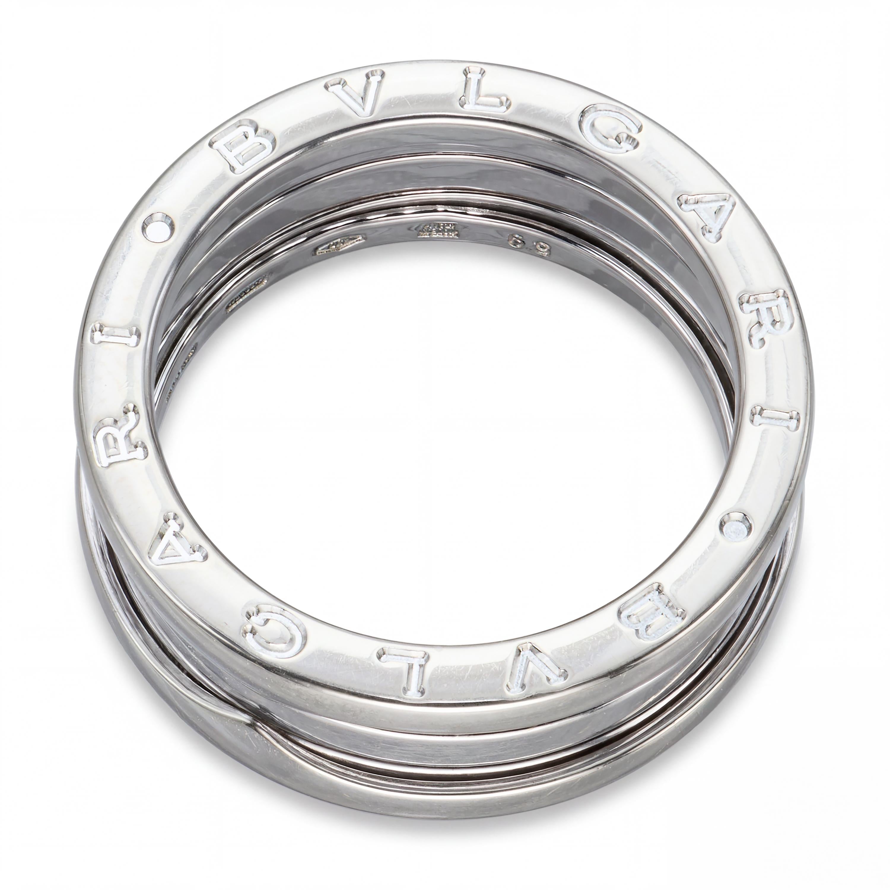 BVLGARI B.Zero1 18K White Gold 3-Band Ring