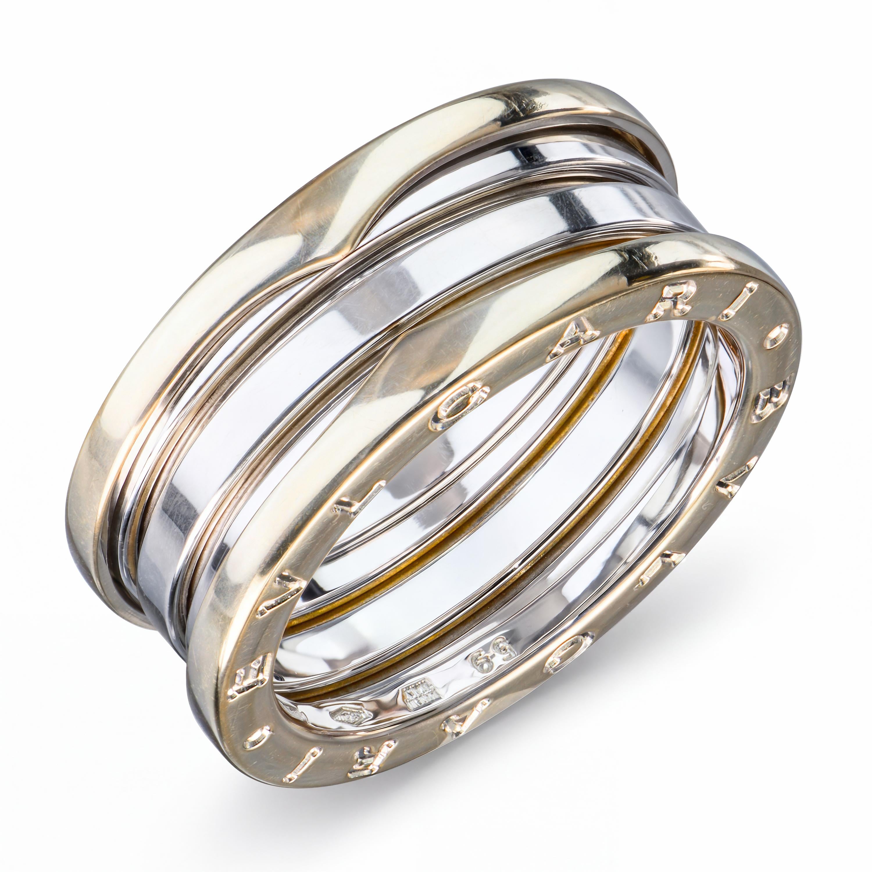 BVLGARI B.Zero1 18K White Gold 3-Band Ring
