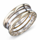 BVLGARI B.Zero1 18K White Gold 3-Band Ring
