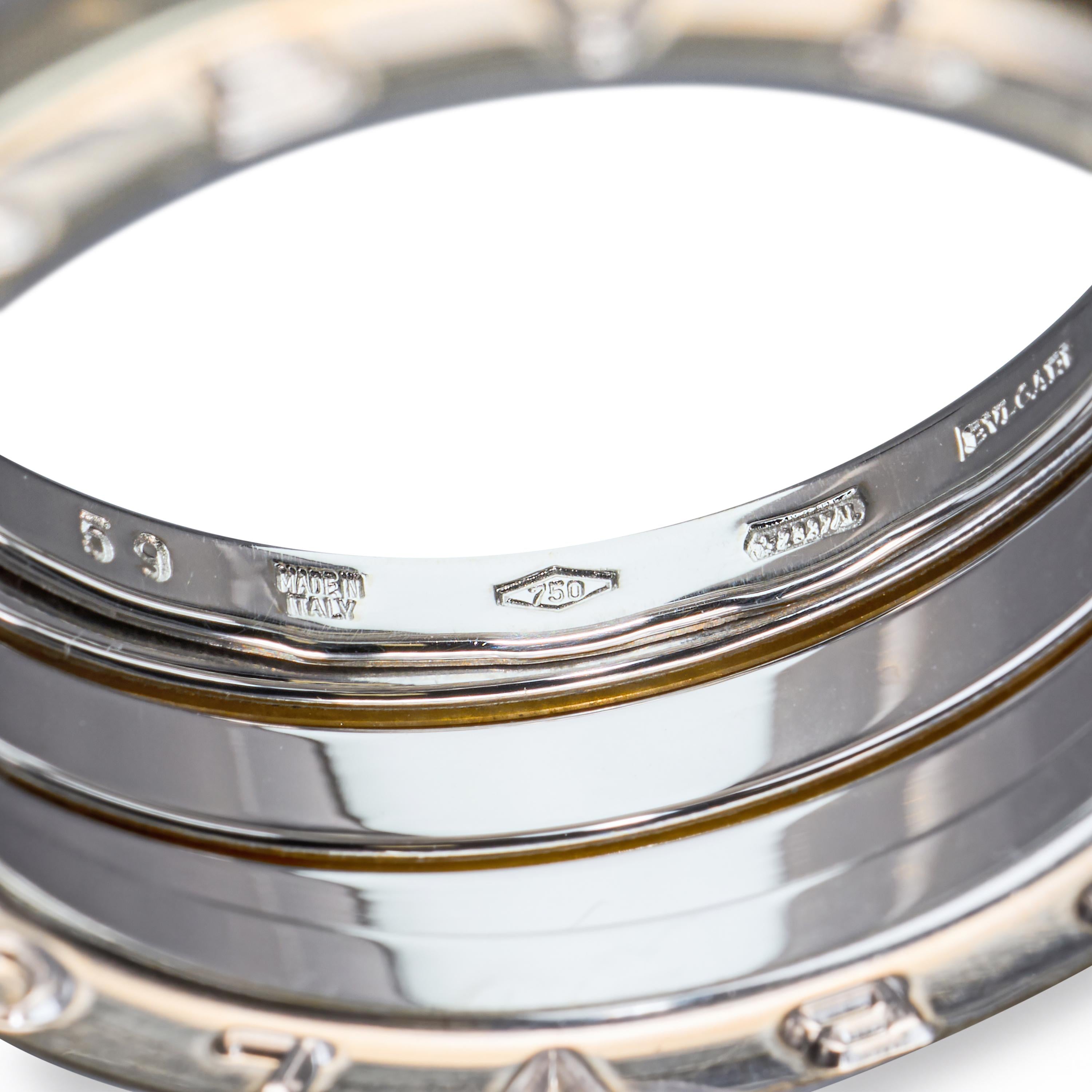 BVLGARI B.Zero1 18K White Gold 3-Band Ring