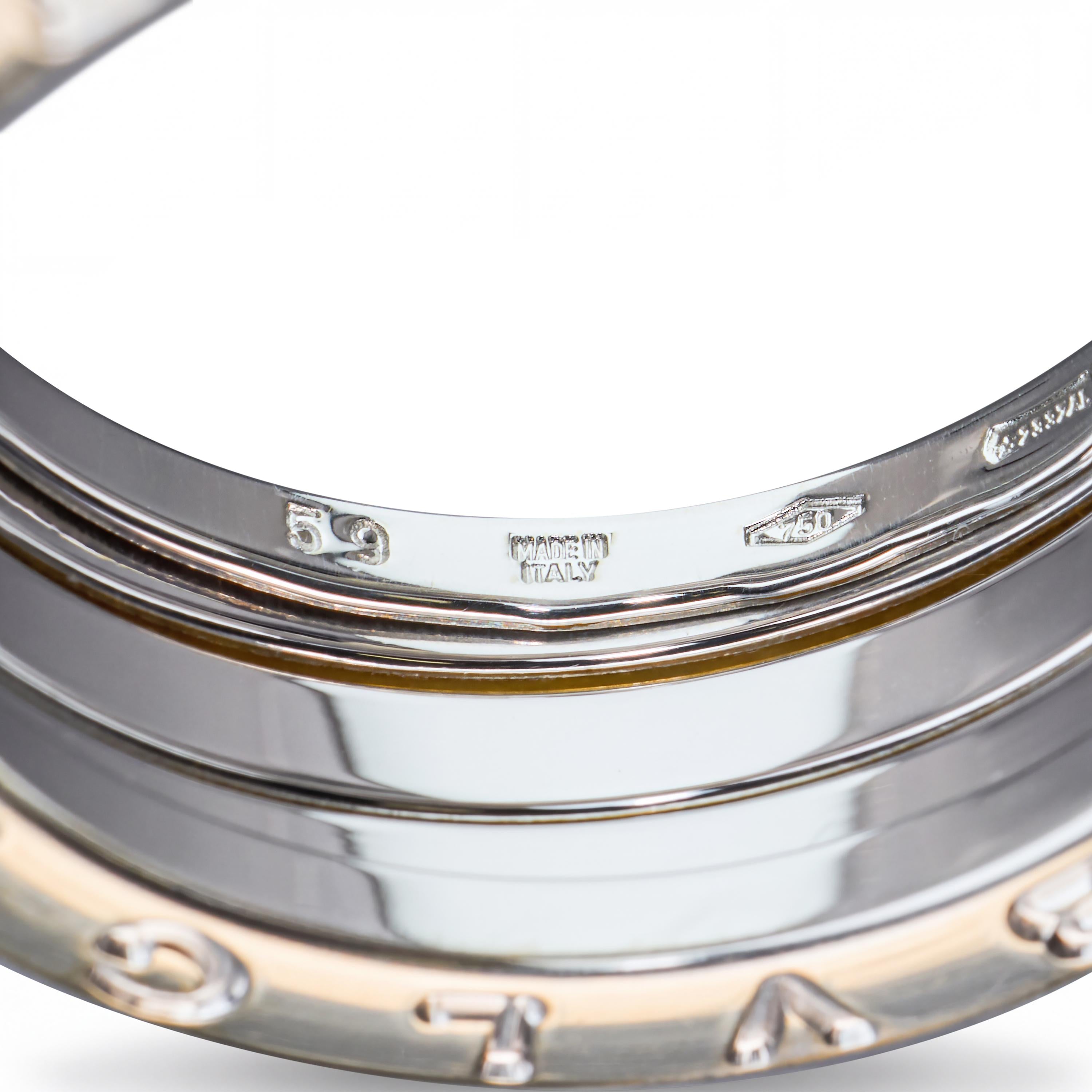 BVLGARI B.Zero1 18K White Gold 3-Band Ring