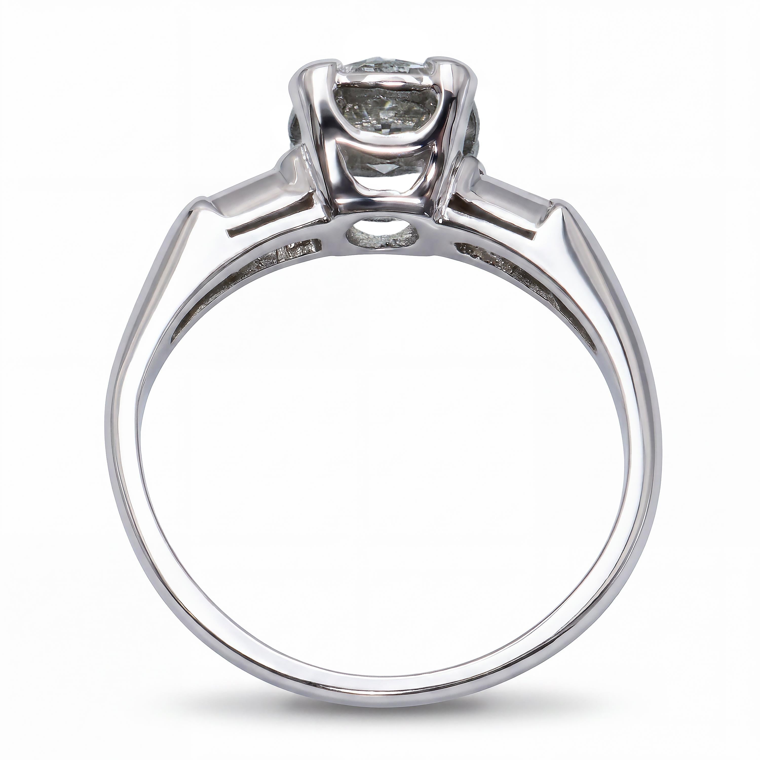 Vintage Platinum 0.87ct I VS Old Euro Cut Diamond Engagement Ring