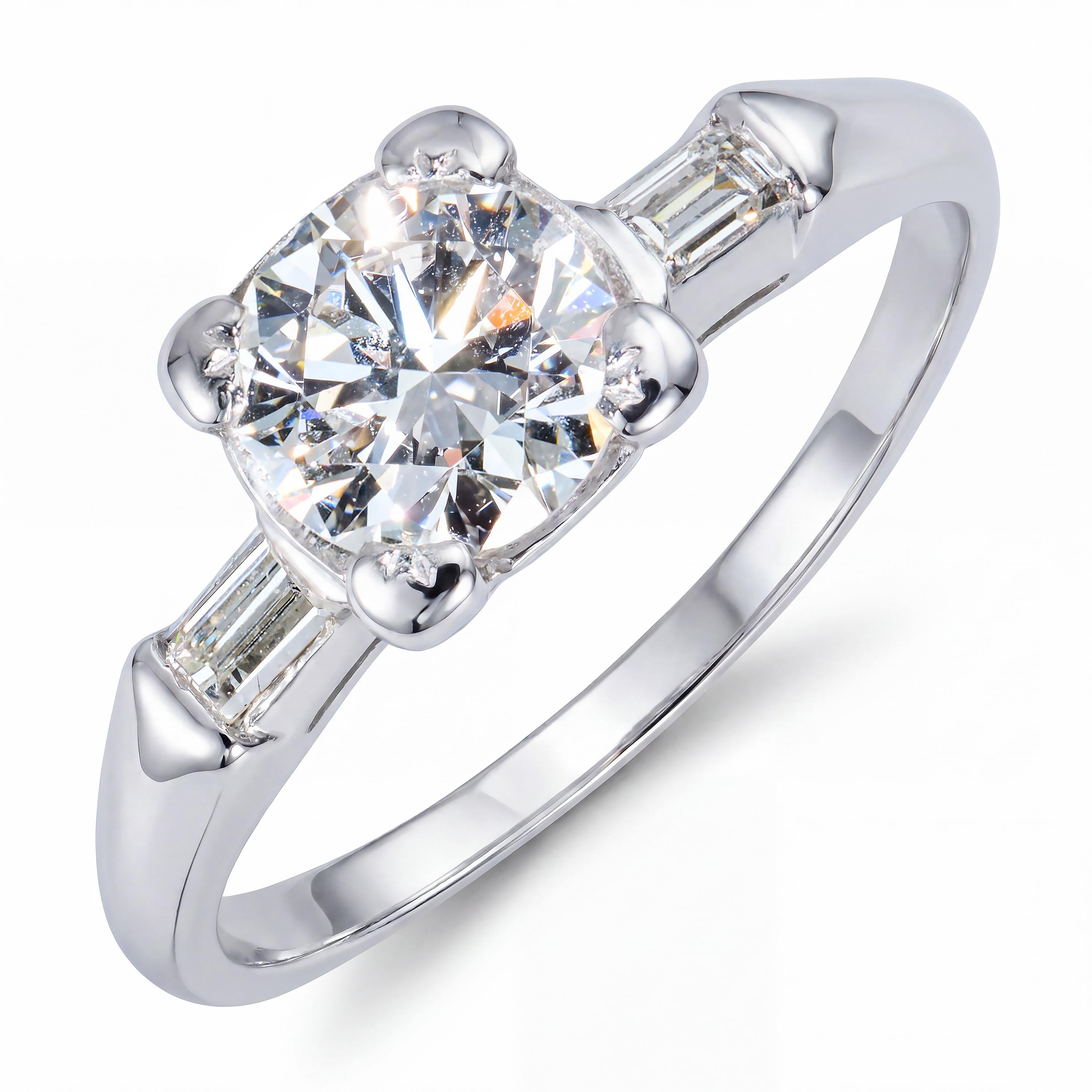 Vintage Platinum 0.87ct I VS Old Euro Cut Diamond Engagement Ring
