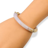 Vintage 14k Yellow Gold GIA Graded Type A Jadeite Jade Lavender Bracelet