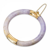 Vintage 14k Yellow Gold GIA Graded Type A Jadeite Jade Lavender Bracelet