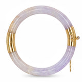 Vintage 14k Yellow Gold GIA Graded Type A Jadeite Jade Lavender Bracelet
