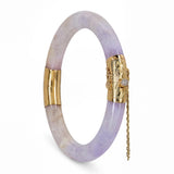 Vintage 14k Yellow Gold GIA Graded Type A Jadeite Jade Lavender Bracelet