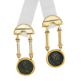 18k Yellow Gold Le Gi Designer Coin Earrings
