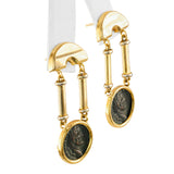 18k Yellow Gold Le Gi Designer Coin Earrings