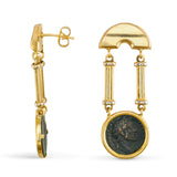 18k Yellow Gold Le Gi Designer Coin Earrings