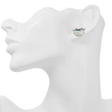 18k White Gold Rainbow Moonstone and Diamond Earrings