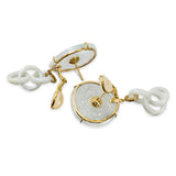 18k Yellow Gold Jadeite Jade and Diamond Dangle Earrings