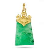 Vintage 24k Yellow Gold Jadeite Jade Pendant