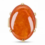 Contemporary 18k Yellow Gold 20.3ct Orange Jadeite Jade Ring