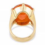Contemporary 18k Yellow Gold 20.3ct Orange Jadeite Jade Ring