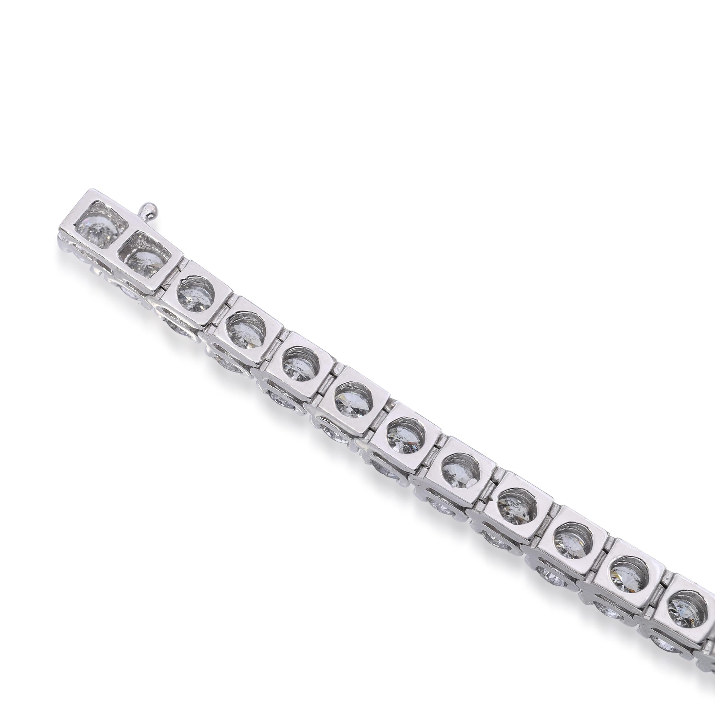 White Gold 12.21ctw Diamond Tennis Bracelet
