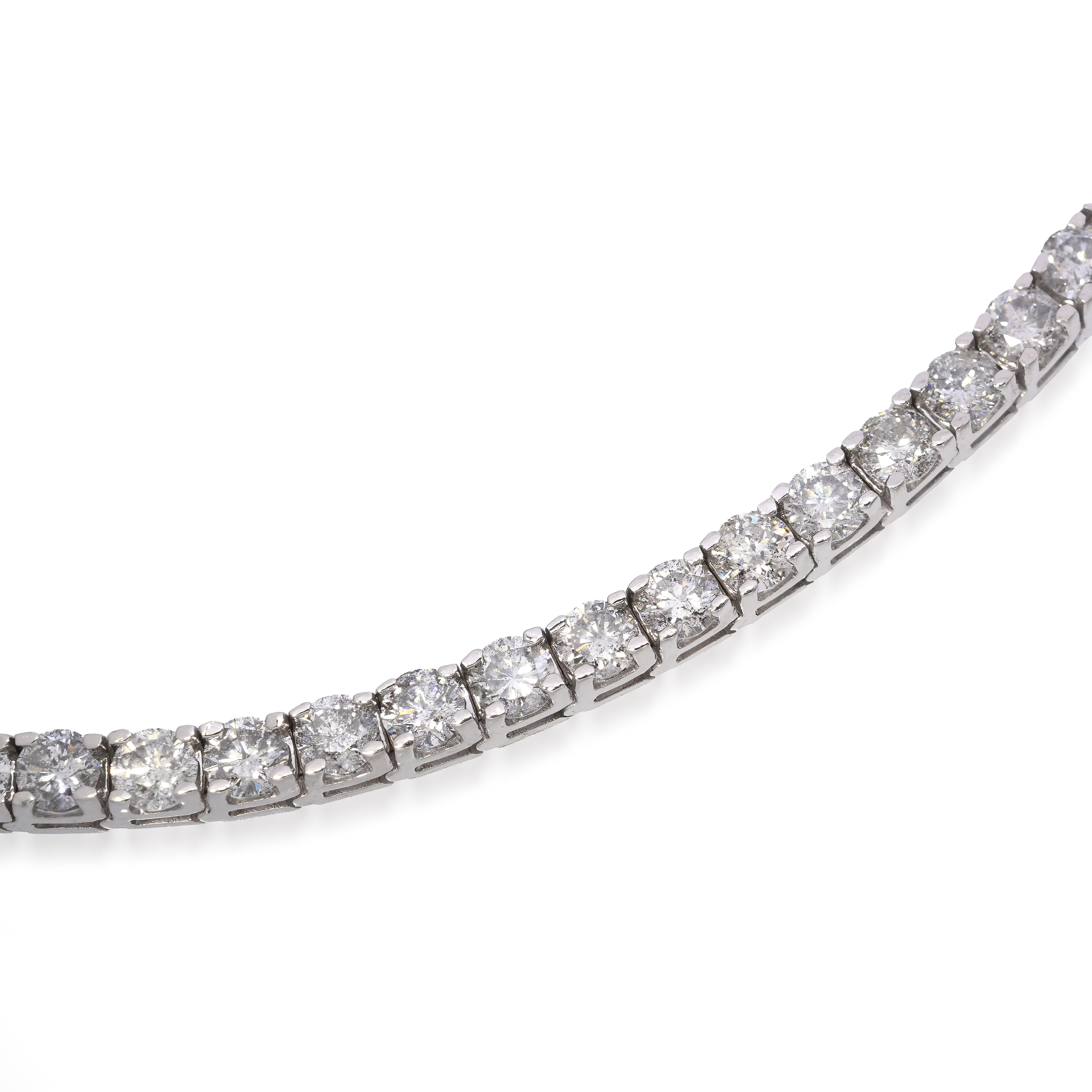 White Gold 12.21ctw Diamond Tennis Bracelet