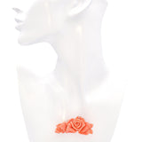 Vintage 12k Yellow Gold Carved Coral Flower Brooch