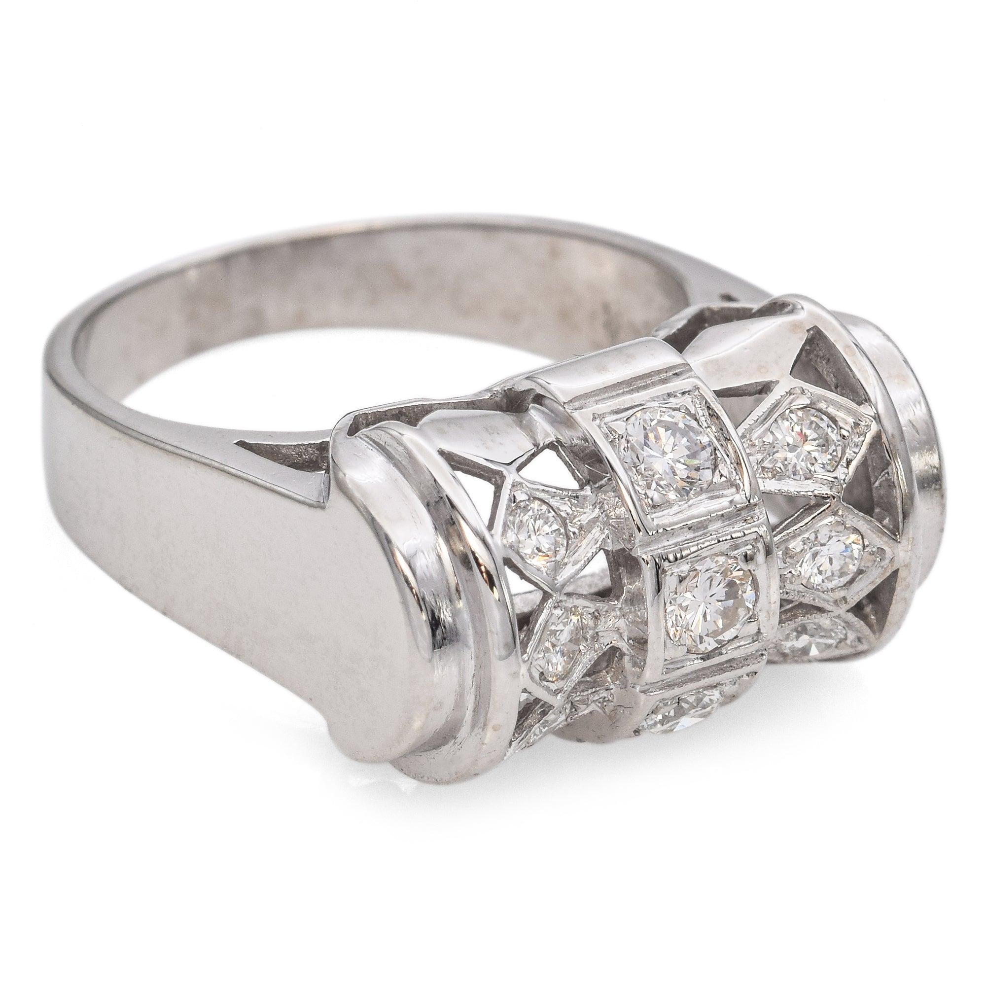 Vintage 14k White Gold 0.41tcw Diamond Ring