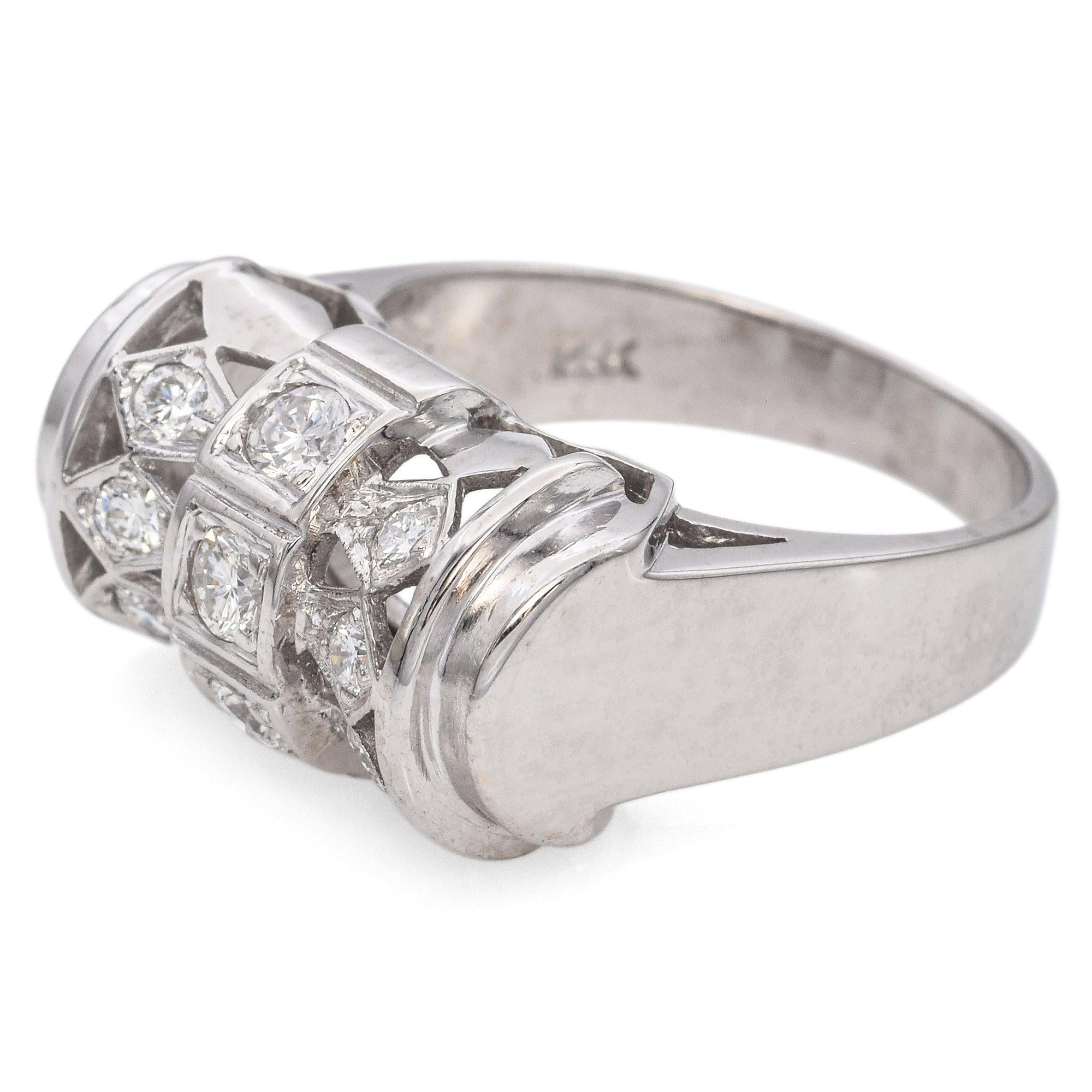 Vintage 14k White Gold 0.41tcw Diamond Ring