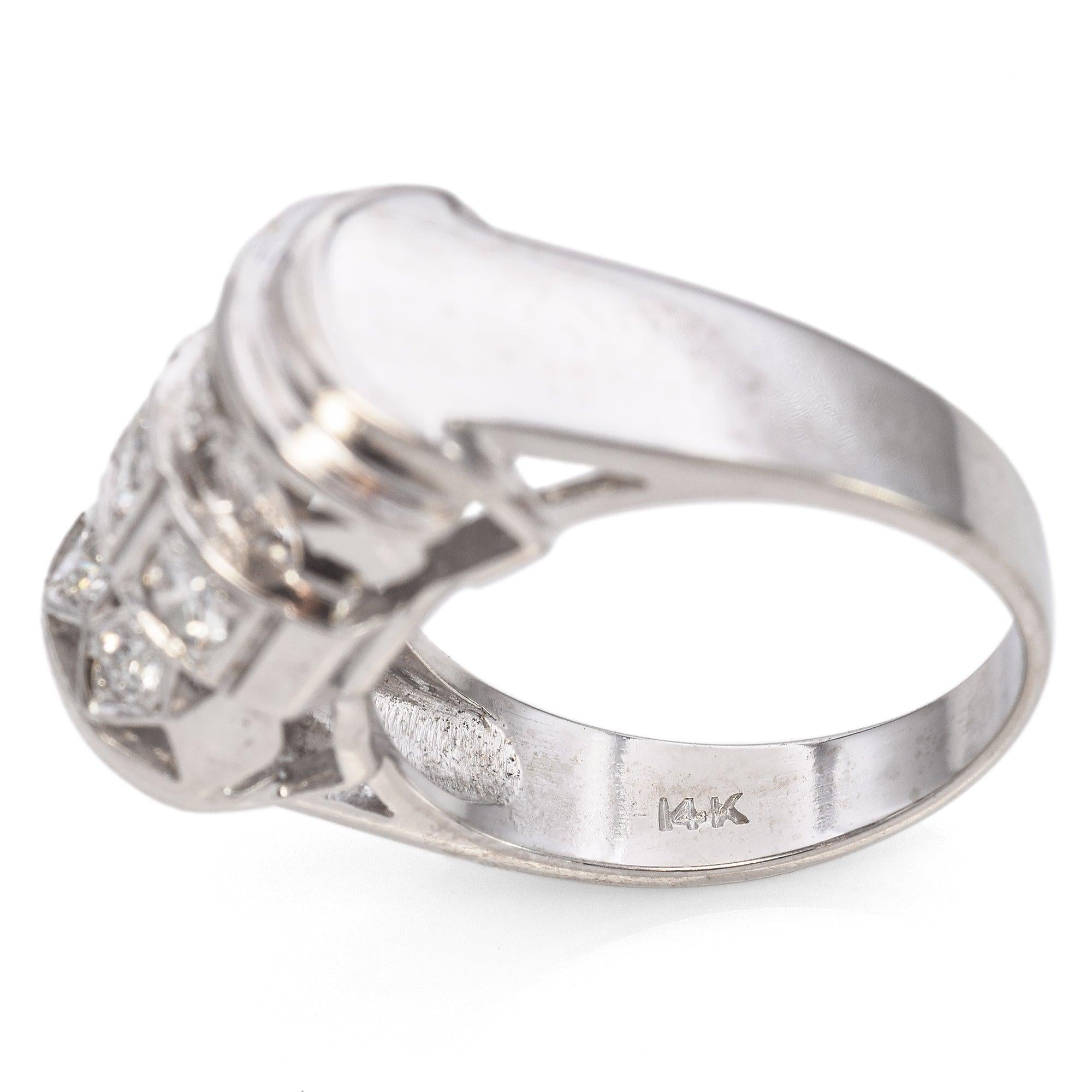 Vintage 14k White Gold 0.41tcw Diamond Ring