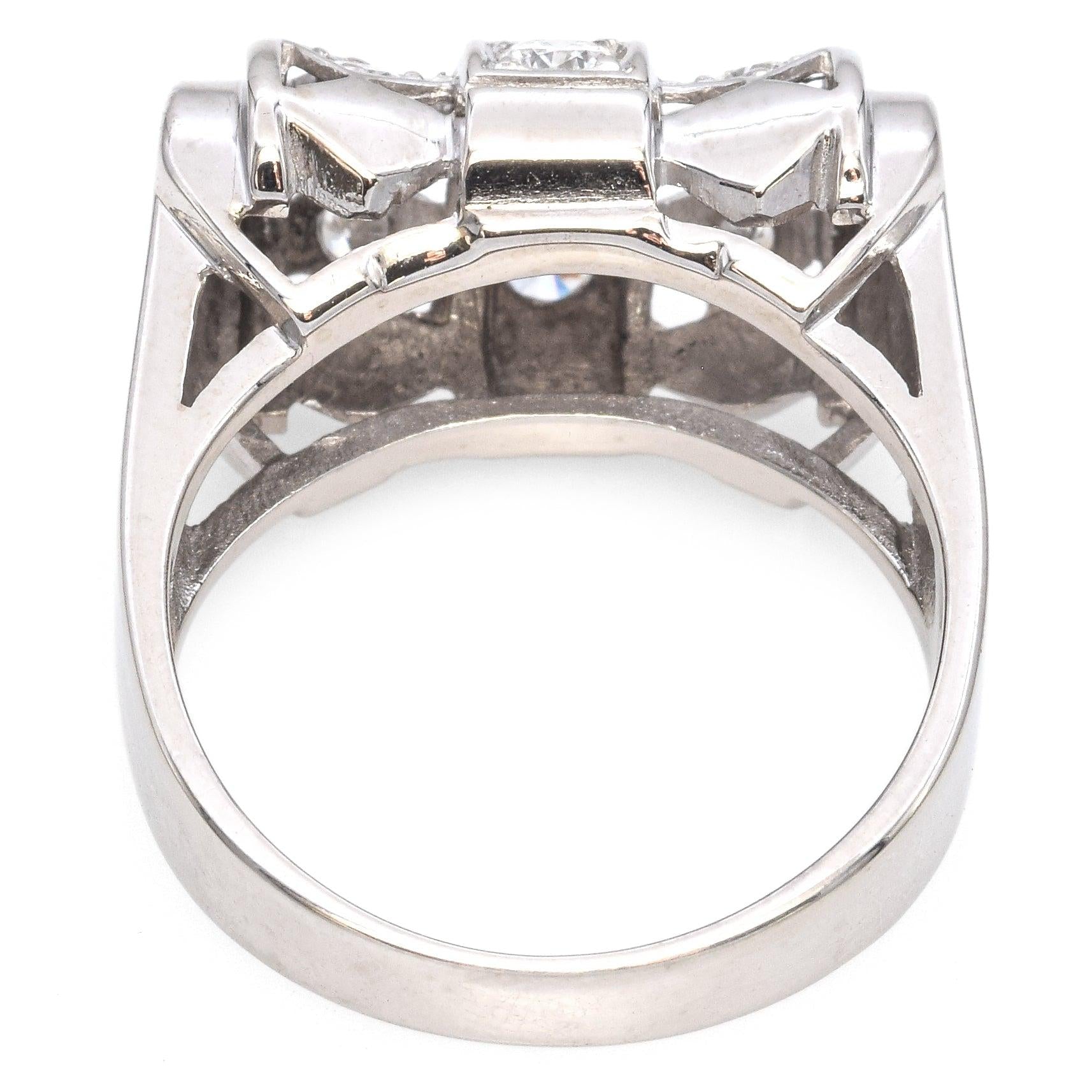 Vintage 14k White Gold 0.41tcw Diamond Ring