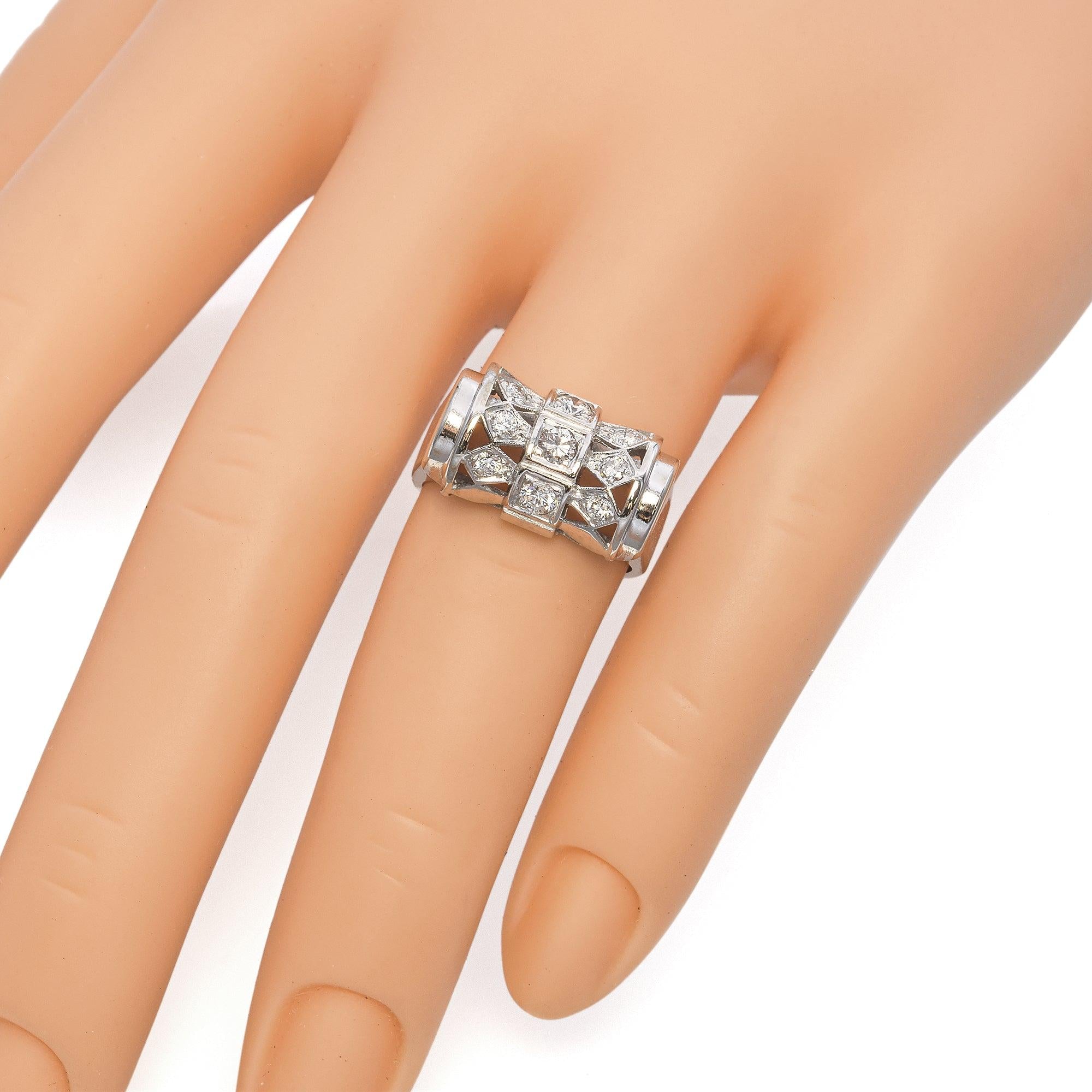 Vintage 14k White Gold 0.41tcw Diamond Ring