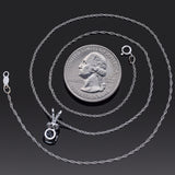 Vintage Palladium 0.93tcw Diamond Pendant with White Gold Necklace